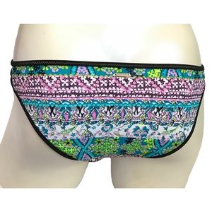 Victoria's Secret Bali Embroidery Black Trim The Strappy Cheeky Swim Bottom XS